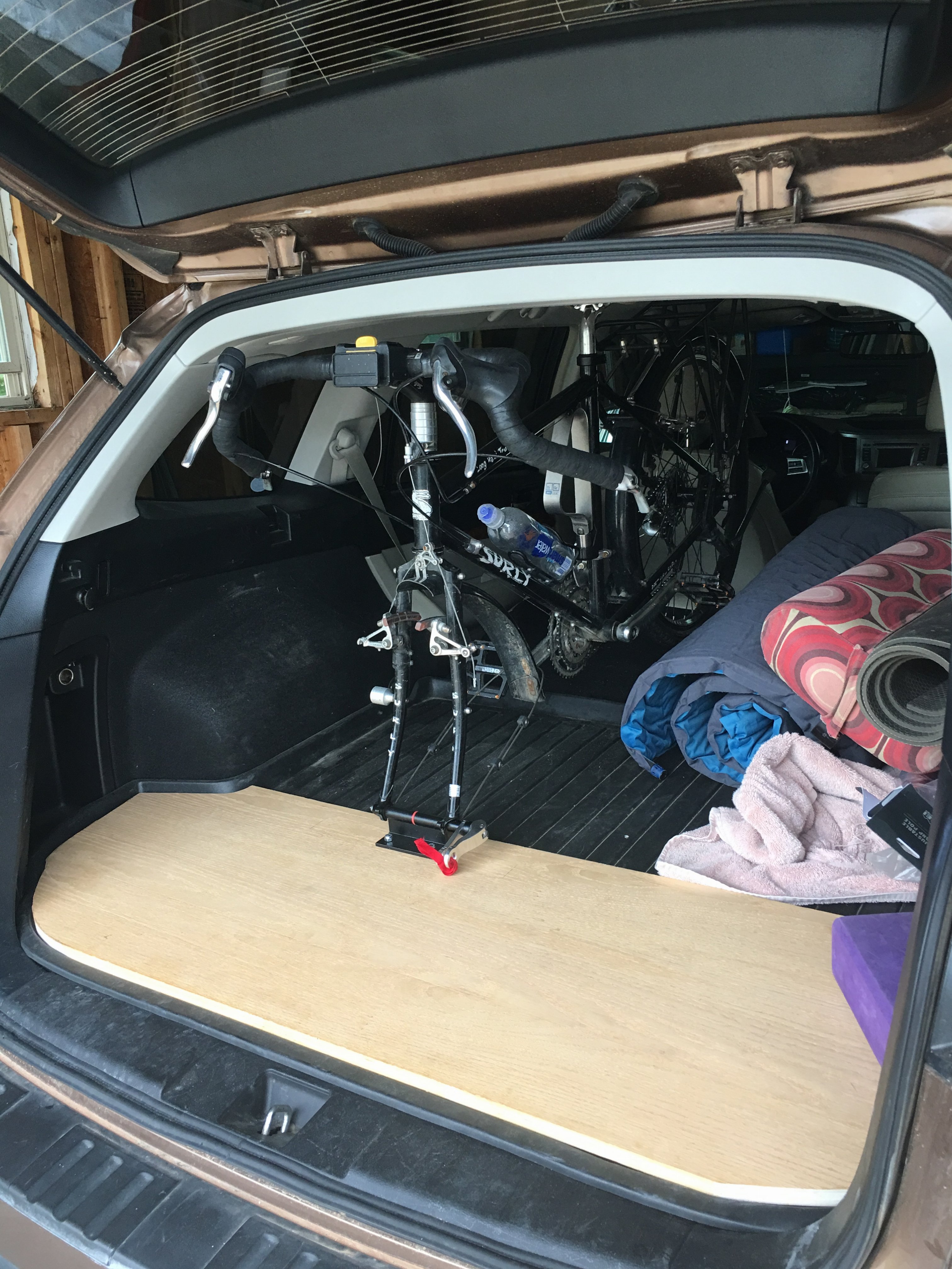 inside car bike rack
